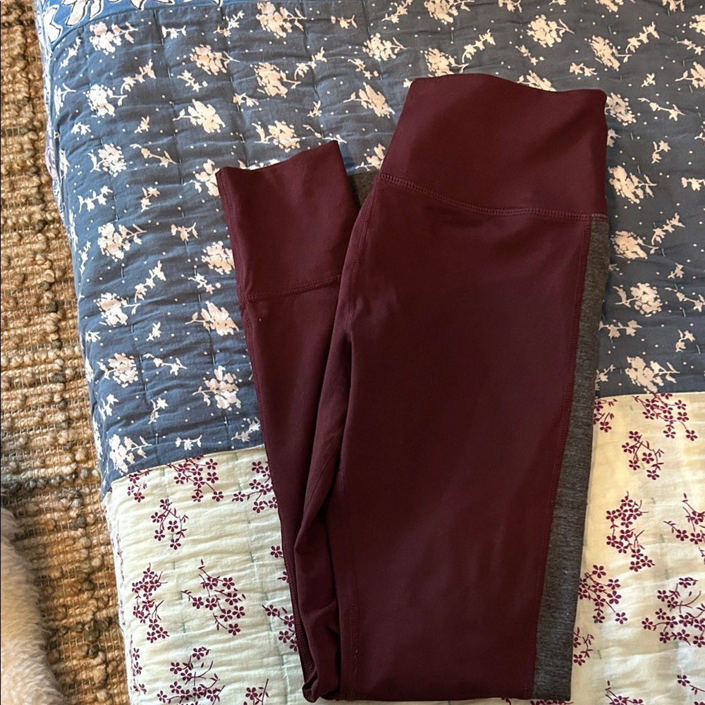 Vuori Maroon and Gray Leggings